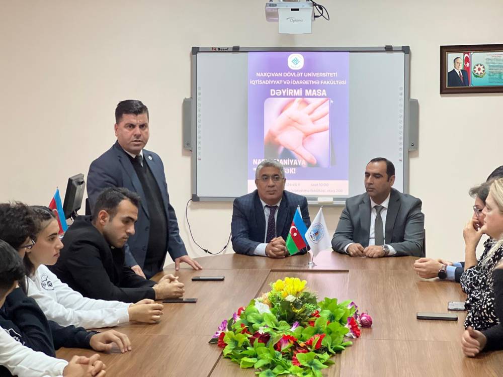 NDU-nun İqtisadiyyat və idarəetmə fakültəsində "Narkomaniyaya yox deyək!” mövsuzu dəyirmi masa keçirilib