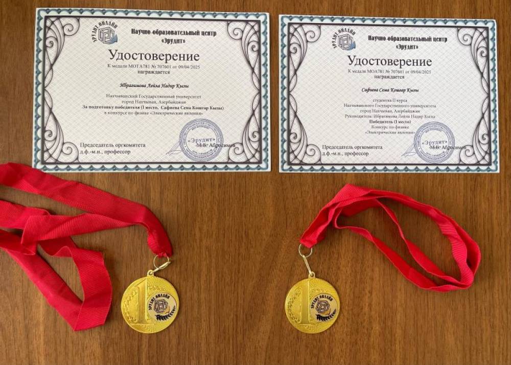 Naxçıvan Dövlət Universitetinin tələbəsi beynəlxalq müsabiqədə qızıl medala layiq görülüb