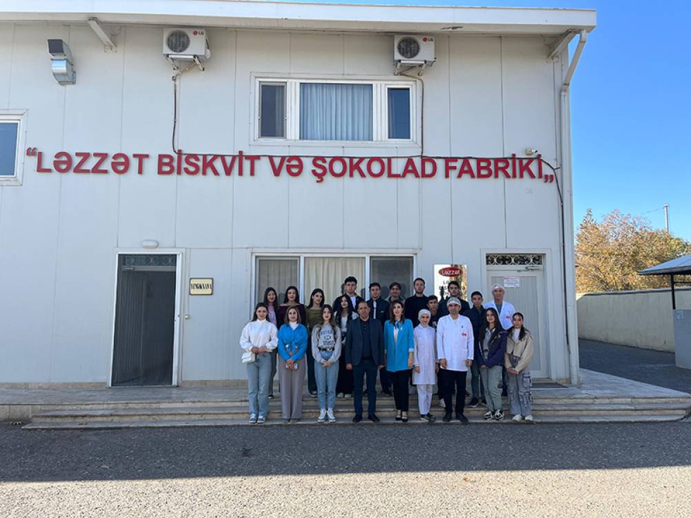 NDU tələbələri üçün “Ləzzət Biskvit və Şokolad Fabriki” MMC-də auditoriyadan kənar dərs təşkil olunub