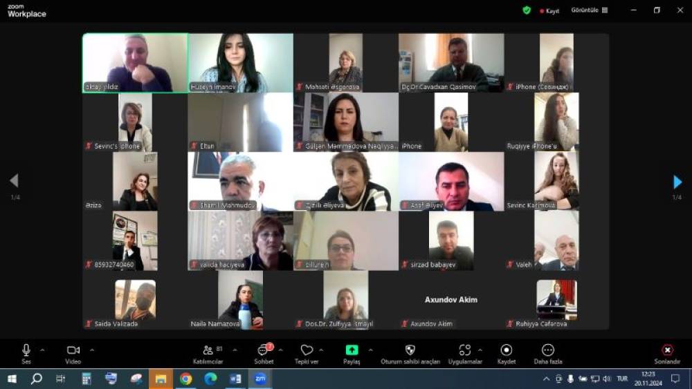 Naxçıvan Dövlət Universitetində Qaradəniz Texnik Universitetinin professoru Oktay Yıldızın təqdimatında onlayn təlim aparılıb.